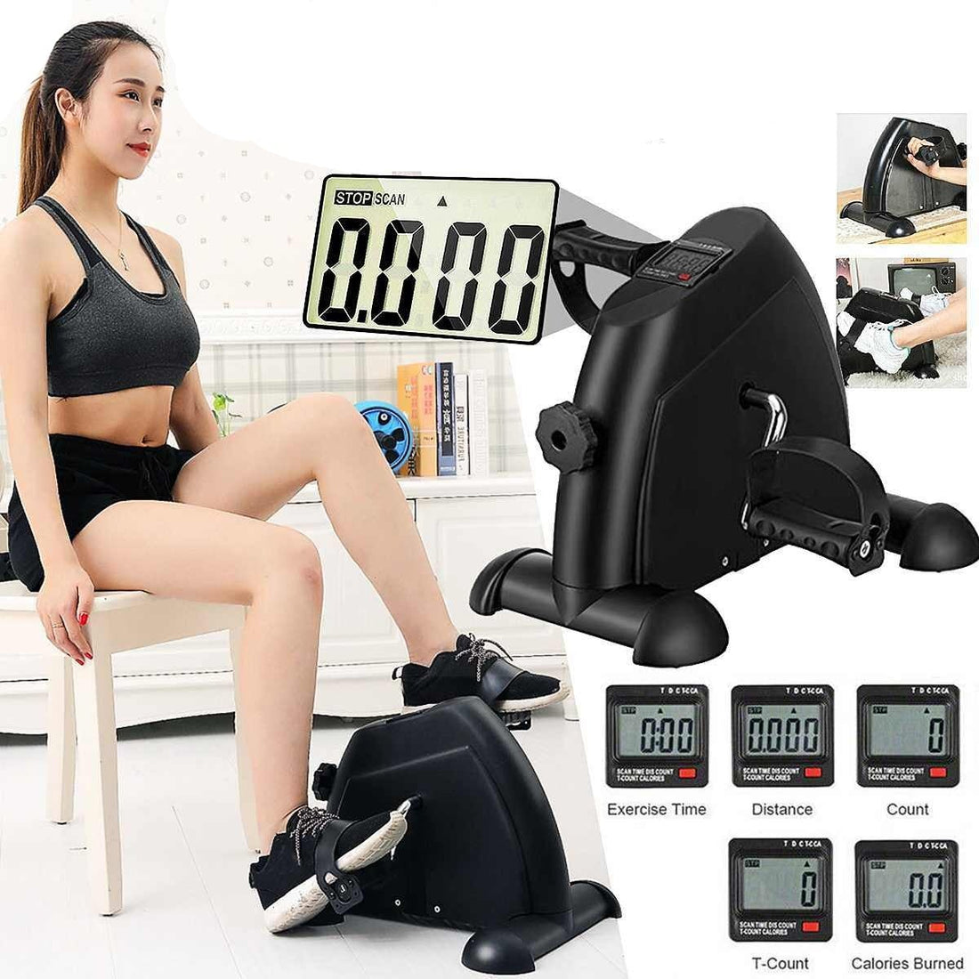 Mini Indoor Cycling LCD Display Exerciser